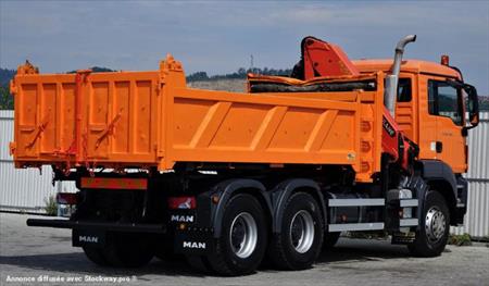 CAMION PTAC &gt; 3,5T BENNE BASCULANTE DE CHANTIER ET TP BI-BENNE: MAN TGS