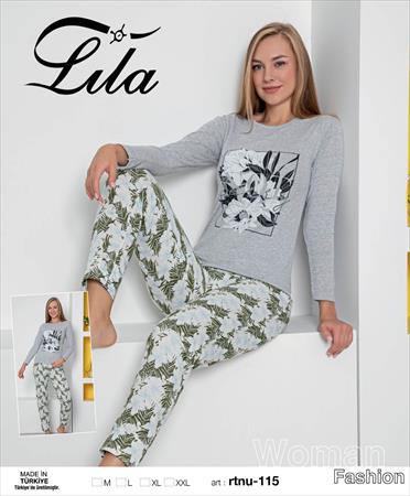 Pyjama Femme Hiver 2 Pièces En Coton - Manches Longues, Col Rond Et Poches