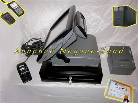 NOWLIN Caisse enregistreuse, Caisse enregistreuse pour Restaurant  Commercial, Imprimante intégrée, Écran Tactile, Double écran, pour Petite